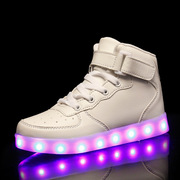 成人发光鞋高帮led灯usb充电韩版夜光鞋底，带灯的儿童鞋七彩灯光鞋