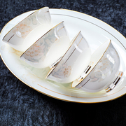 景德镇陶瓷餐具碗家用法式防烫高脚碗4/6/10个装现代米饭碗微波炉
