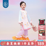 年衣童装女童旗袍连衣裙春秋，中式国风长袖公主裙子儿童演出服