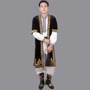 新疆服饰维吾尔族男套装，舞蹈表演服宽松大码马甲腰带舞台演出服