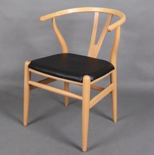 北欧实木y椅时尚圈椅，简约叉骨椅，现代书房靠背扶手椅水曲柳餐椅