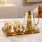 轻奢耐高温玻璃杯家用待客北欧风茶杯套装创意菱形饮料杯喝酒杯子