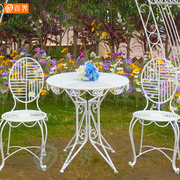 欧式风户外桌椅三件套组合现代简约婚庆道具路引庭院阳台摆件