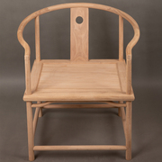 新中式圈椅三件套仿古太师椅打坐椅茶椅官帽椅老榆木白胚实木椅子