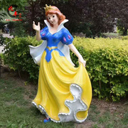 白雪公主小矮人摆件经典动画人物，模型户外玻璃钢，彩绘卡通装饰雕塑