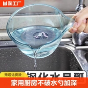 家用厨房摔不破水勺加深加厚长柄塑料大号创意透明舀水瓢洗头勺子