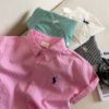 儿童衬衫粉色2024夏季男童衬衣宝宝格子polo翻领短袖学院风潮