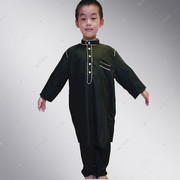 迪拜儿童青少年装中东男孩长袖袍巴基斯坦男童套装回民男孩俩件套