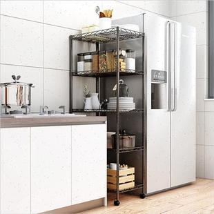 厨房收纳置物架微波炉架不锈钢落地多层可调节家用收纳架烤箱架子