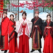 中式汉服婚服中国风嫁衣情侣装，红色古装霸气，古风男青年改良婚礼服