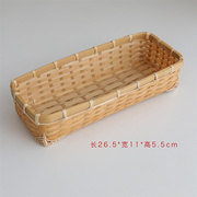 手艺人手作竹制品竹编器皿长形，收纳筐餐具筷子，茶叶包小物(包小物)收纳