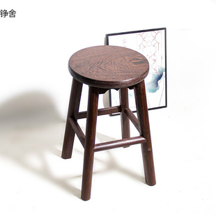 红木鸡翅木圆吧凳吧台实木高脚凳餐桌换鞋凳矮凳前台吧椅