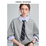 vegachang日系学院风，条纹领带衬衫外套，卫衣专属搭配