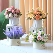 仿真花小摆件玫瑰向日葵雏菊，假花塑料装饰花盆栽，客厅餐桌花艺摆设