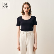 Marc O'Polo/MOP商场同款春夏短袖圆领落肩显瘦套头针织衫女