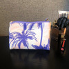 出口欧美 粉紫防水涂层椰树夏威夷风情化妆包收纳包小巧随身便携