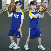 儿童装男童篮球服套装夏季2024速干夏装中大童帅气短袖运动服