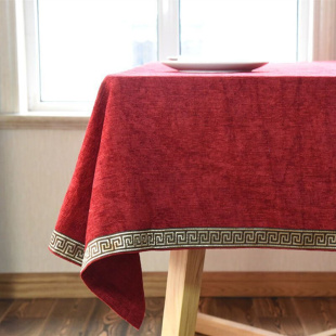 红色桌布新中式餐桌布简欧式茶几圆形台布美式长方形家用结婚庆