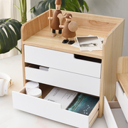 实木桌面收纳盒抽屉式多层办公室储物柜，杂物北欧a4纸文件柜小盒子