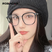 小众设计超轻纯钛眼镜框女款可配近视度数，素颜黑框眼睛镜框显脸小