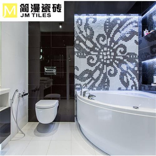 加厚加重纯黑白色柔光亮哑光墙砖300x600 厨房卫生间厕所浴室瓷砖