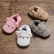 春秋0-1岁男女宝宝学步鞋软底3-6-12个月婴儿防滑不掉鞋毛线布鞋