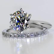 MOKA 123克拉镶嵌莫桑石情侣结婚对戒指纯银镀铂金六爪指环女钻戒