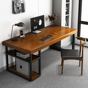 轻奢实木电脑桌家用电脑台式桌学生书桌写字台加厚桌面老板办公桌