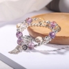 天然紫黄水晶气质s925纯银手链女超仙流苏手串珠优雅礼物饰品轻奢