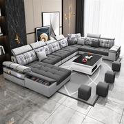 布艺沙发客厅简约现代2023大户型北欧科技布沙发组合家具套装