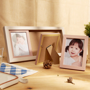 三连框5寸6寸7寸儿童简约连体相框木纹宝宝照片组合挂墙韩版摆台