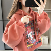 女童春秋卫衣2023韩版网红洋气，儿童加绒长袖，中大童时髦上衣服