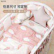 婴儿床上用品床围套件儿童拼接防撞纯棉挡布三四六件套软包