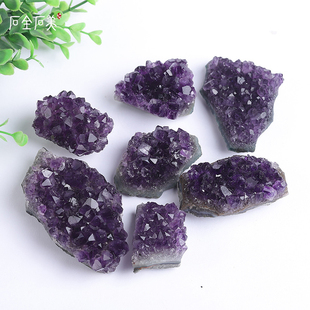 天然乌拉圭紫水晶洞紫水晶簇原石，装饰摆件紫晶块紫晶碎片矿石标本