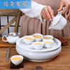 茶具套装带茶盘陶瓷，潮州喝茶盖碗f茶具，组合套装白瓷家用潮汕