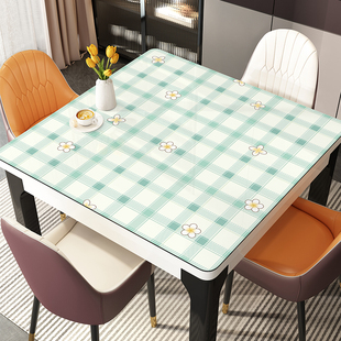 正方形桌布免洗防油防水防烫桌面，垫pvc软，玻璃餐桌垫方形茶几桌垫
