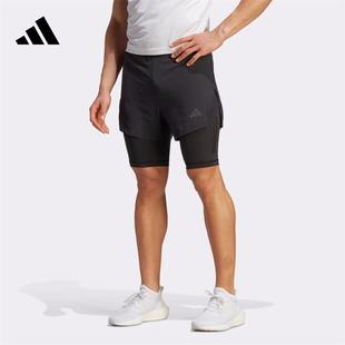 adidas阿迪达斯运动裤男子夏季HIIT高强度训练健身紧身短裤IB3466