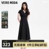 Vero Moda魔法裙连衣裙2024春夏高腰女人小黑裙醋酸显瘦