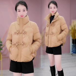 中国风2023短款羽绒，棉服女冬季时尚盘扣棉衣，宽松加厚保暖外套