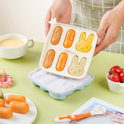 宝宝辅食硅胶蒸糕模具，盒卡通猫爪，婴儿迷你香肠米糕烘焙工具