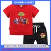 超级飞侠衣服男童夏季短袖套装6岁女童半袖5纯棉两件套4儿童夏装3