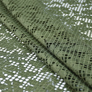 花瓣军绿股线蕾丝日本直送棉质，水溶蕾丝面料，股线重工花边布料