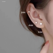 925银锆石耳钉闪气质女仿钻石，小耳骨耳环韩国个性单只潮男2-8mm