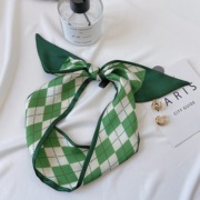 韩版原创围巾春夏季清新绿色系，丝巾绑包长条，发带女西装小领巾丝带