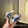 春秋0-1岁男女宝宝，6-9-12个月婴儿软底防滑学步鞋，运动拼色小白鞋