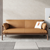 北欧全实木皮艺沙发小户型客厅日式直排简约现代双三人位沙发组合