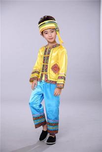 l湘西苗民族儿童演服出服装B少数族男童葫芦表演壮族节目舞台