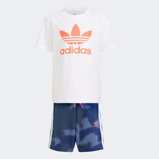 adidas阿迪达，斯年夏季小童两件套三叶草，运动套装gn4123