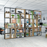 办公室屏风隔断置物花架衣柜收纳欧式实木厚实墙铁艺镂空工业