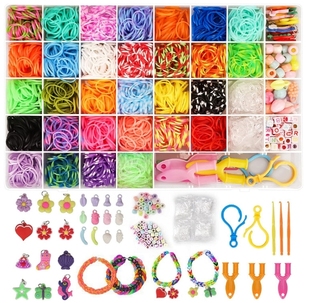 2500根40格彩虹手工，编织器diy彩色橡皮筋儿童，益智玩具编织手链